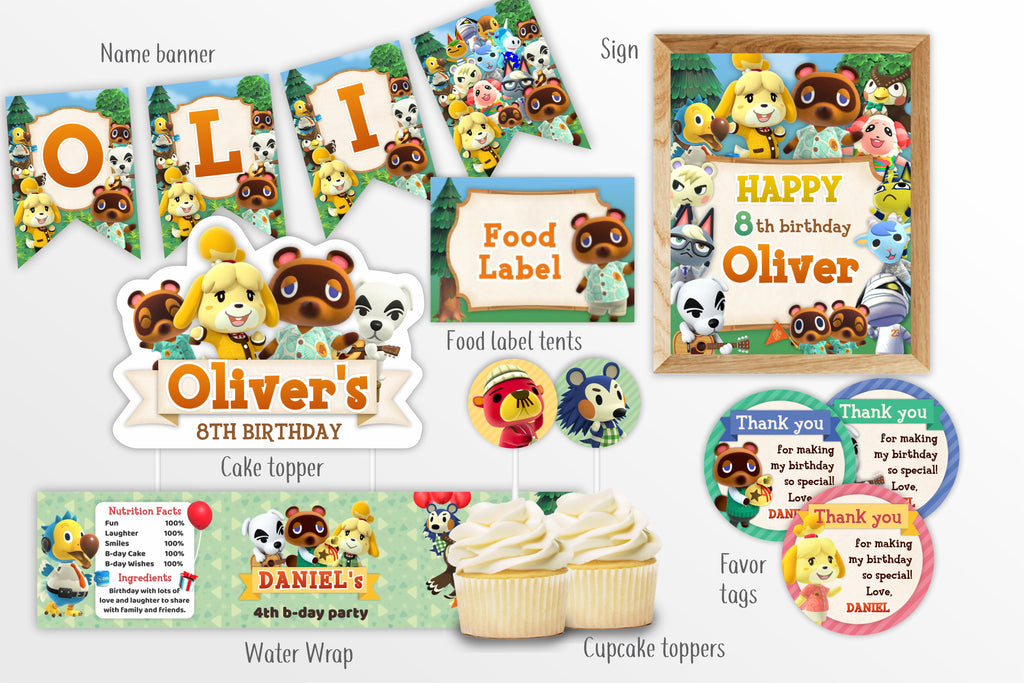 Animal Crossing Party Decorations Bundle - Print Me Pretty