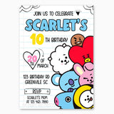 BT21 Birthday Invitation