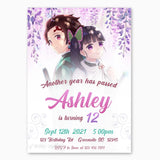Demon Slayer Tanjiro and Kanao Birthday Invitation