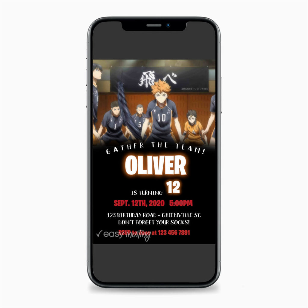 Haikyu!! Birthday Invitation - Volleyball Anime - Print Me Pretty