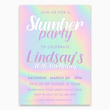 Holographic Slumber Party Birthday Invitation