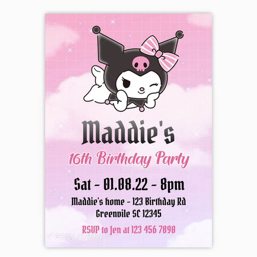Kuromi Birthday Invitation - Easy Inviting