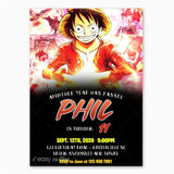 Luffy One Piece Birthday Invitation