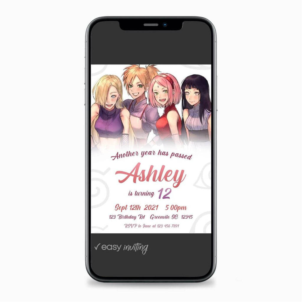Naruto Birthday Invitation for Girls - Print Me Pretty