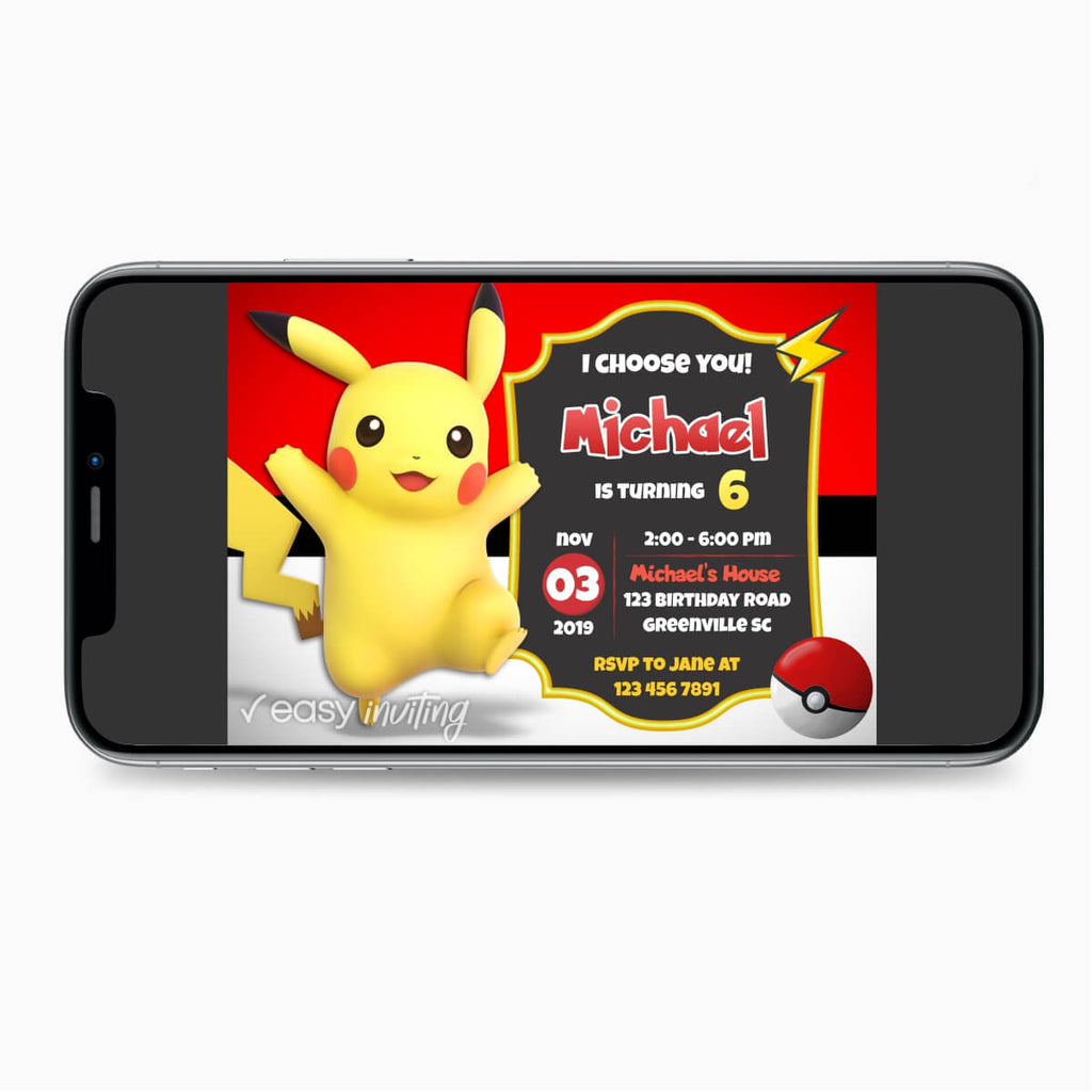 Pikachu Birthday Invitation - Print Me Pretty