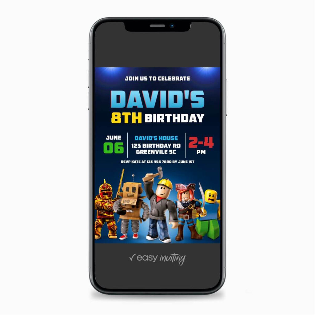 Roblox Birthday Invitation - Print Me Pretty
