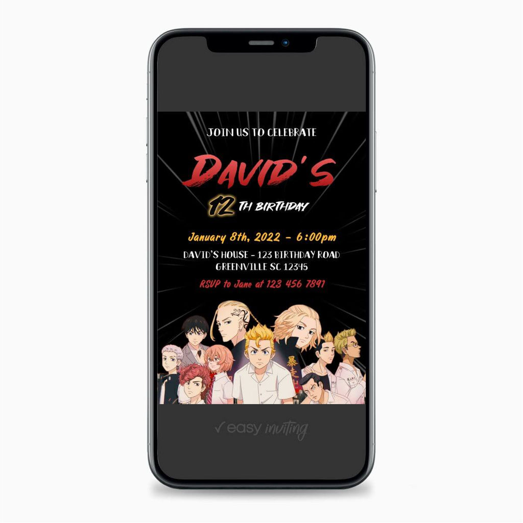 Tokyo Revengers Invitation - Easy Invitation