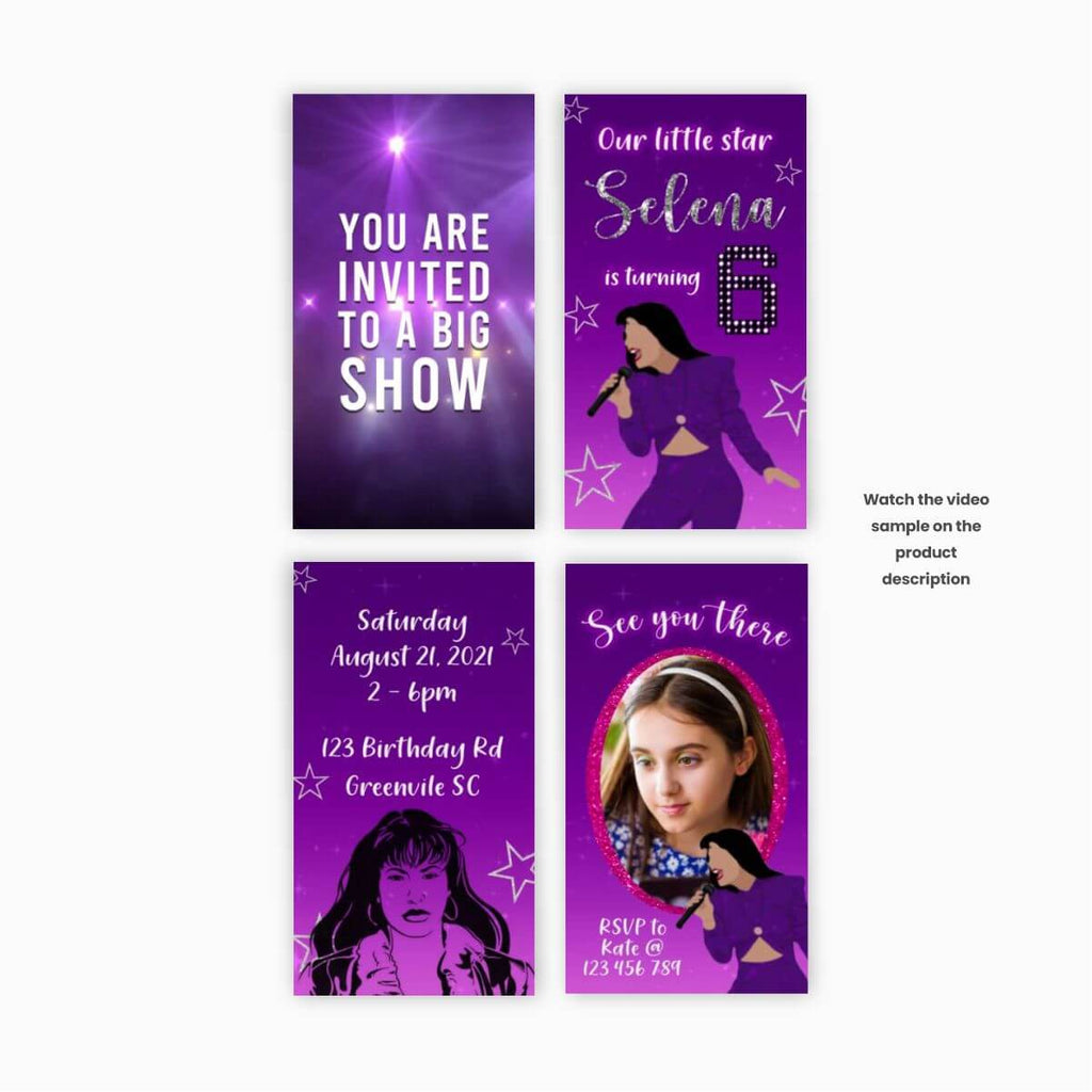 Selena Quintanilla Video Invitation - Print Me Pretty