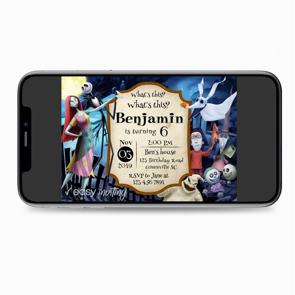 The Nightmare Before Christmas Birthday Invitation - Print Me Pretty