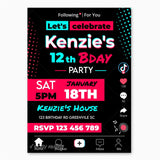 Tik Tok Birthday Invitation