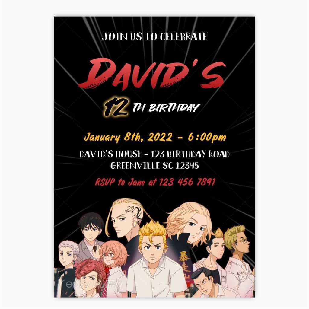 Tokyo Revengers Invitation - Easy Invitation