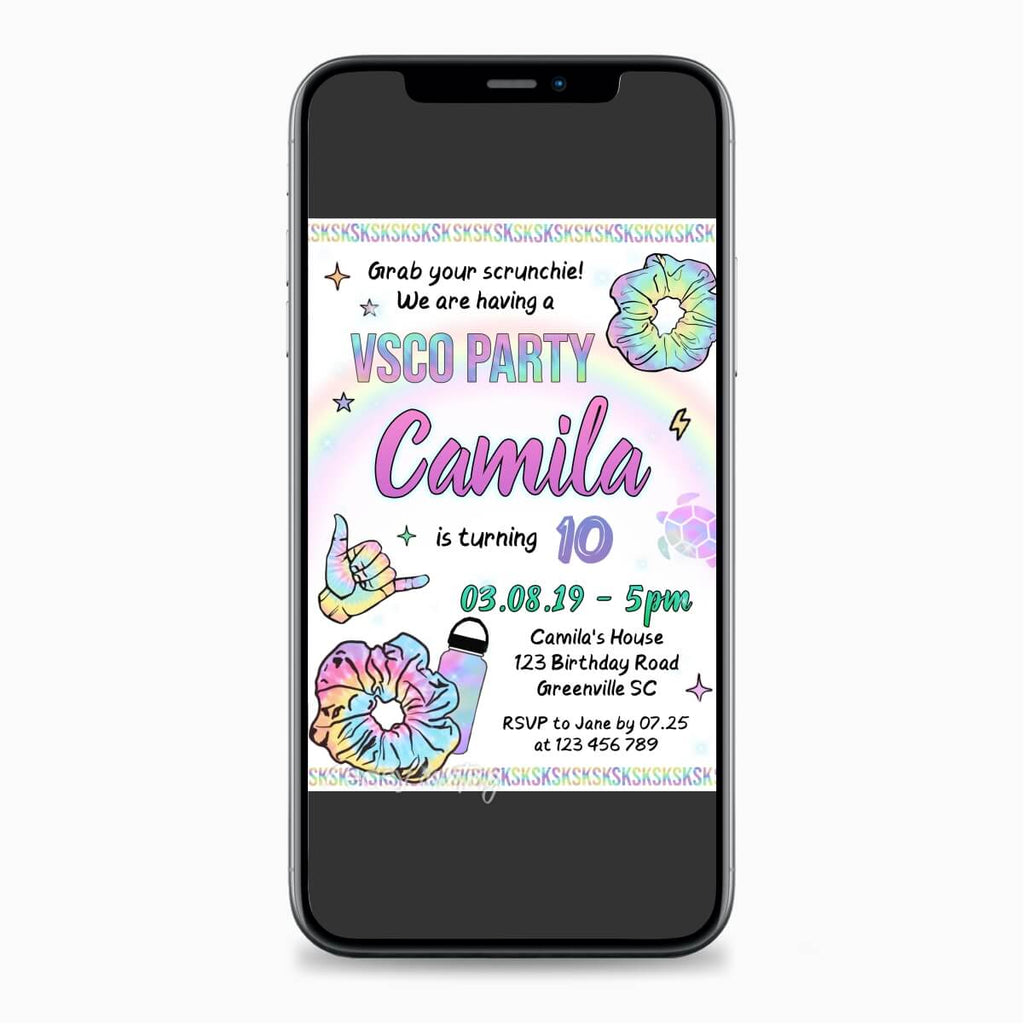 VSCO Girl Birthday Invitation - Print Me Pretty