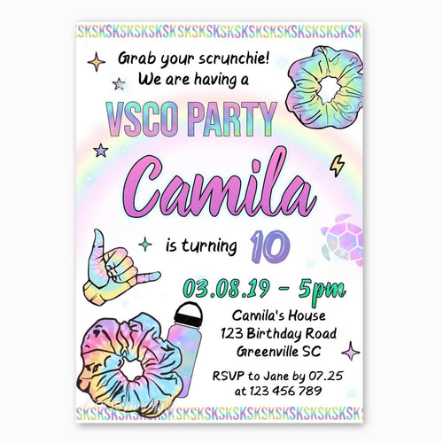 VSCO Girl Birthday Invitation - Print Me Pretty