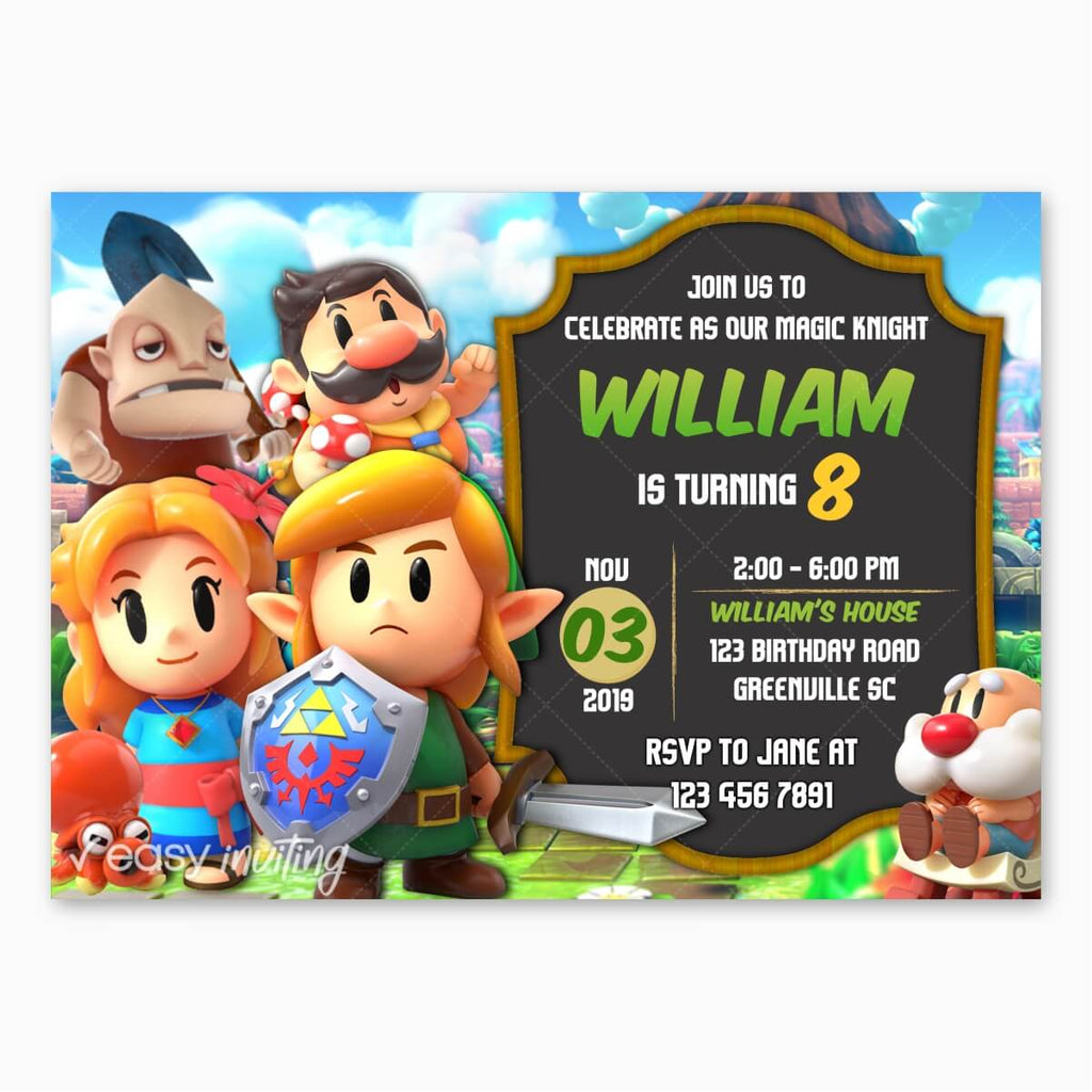 Zelda Link's Awakening Birthday Invitation - Print Me Pretty