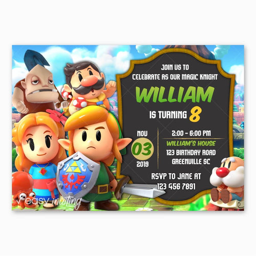 Zelda Link's Awakening Birthday Invitation - Print Me Pretty