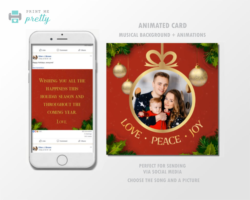 Christmas Electronic Card for Social Media - Print Me Pretty
