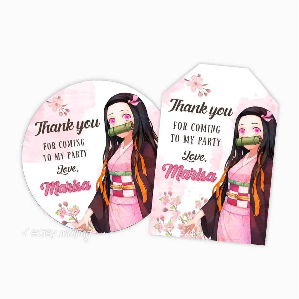 Demon Slayer Nezuko Thank You Tag - Print Me Pretty