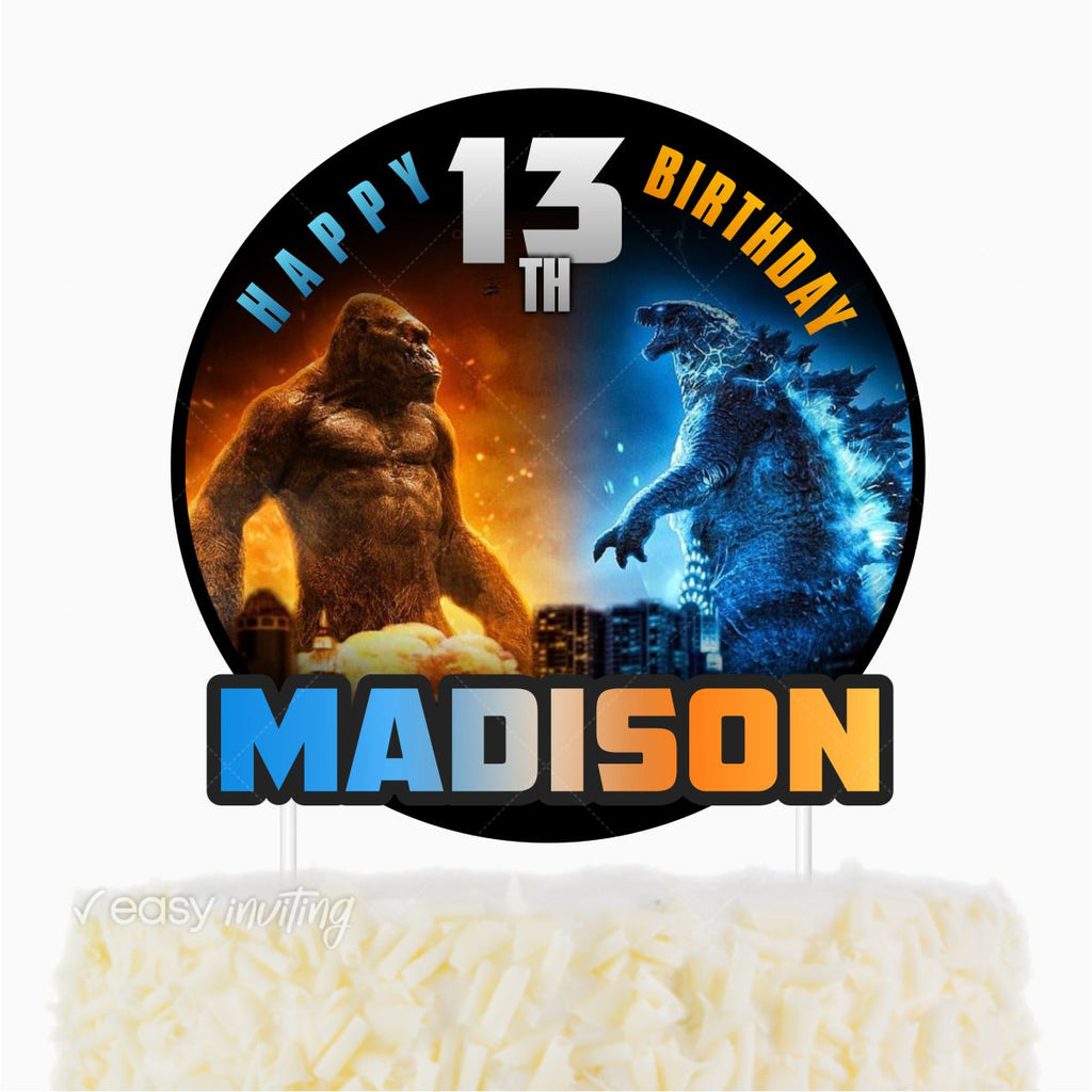 Godzilla VS Kong Cake Topper - Print Me Pretty