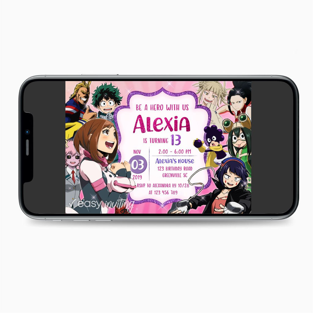 My Hero Academia Birthday Invitation Printable - Print Me Pretty