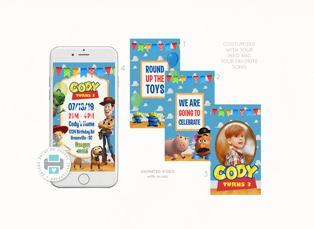 Toy Story Video Invitation - Print Me Pretty