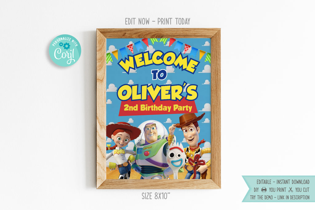 Toy Story Welcome Banner Sign - Print Me Pretty