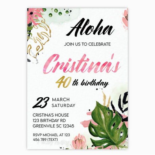 Modern Tropical Invitation - Print Me Pretty