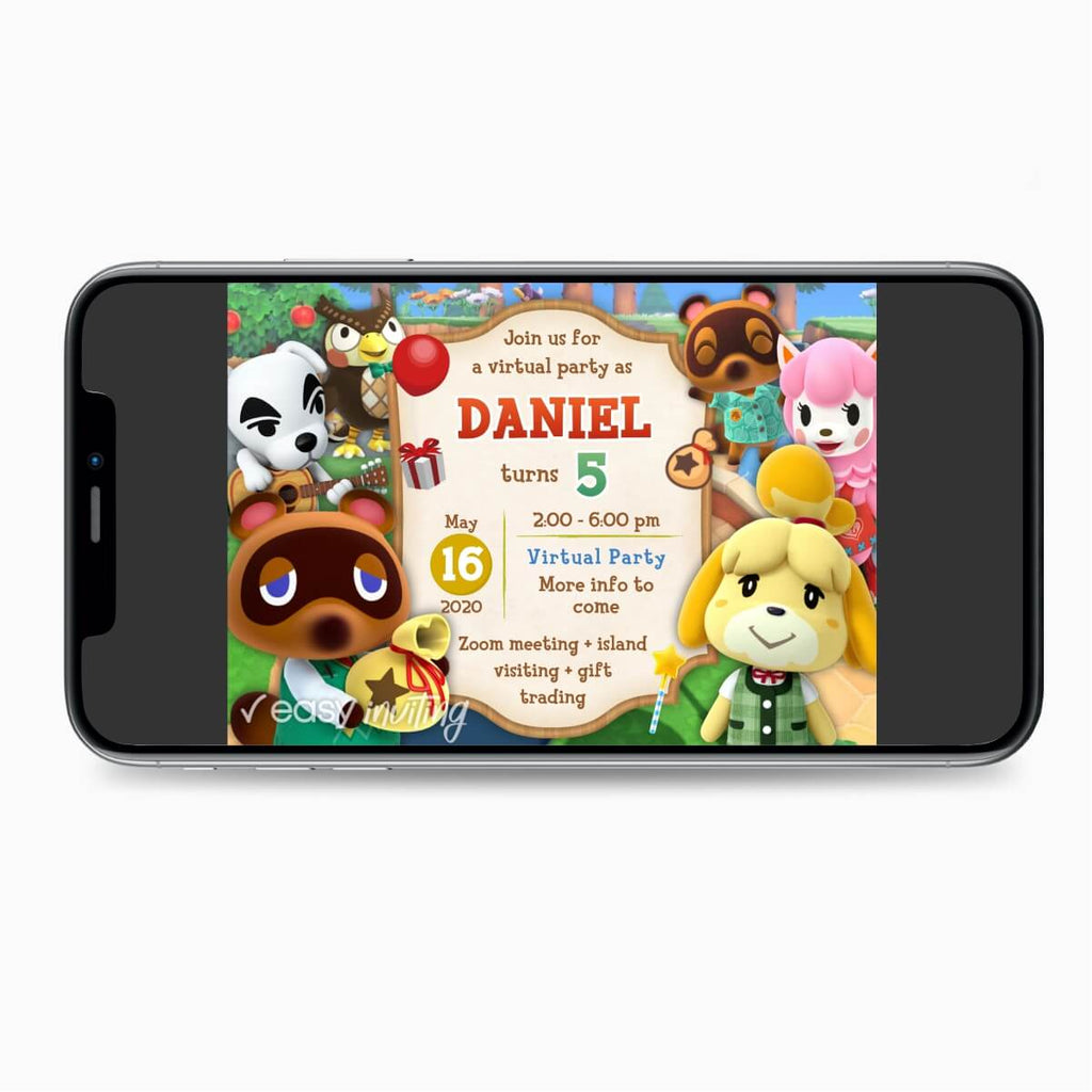 Animal Crossing New Horizons Birthday Invitation - Print Me Pretty