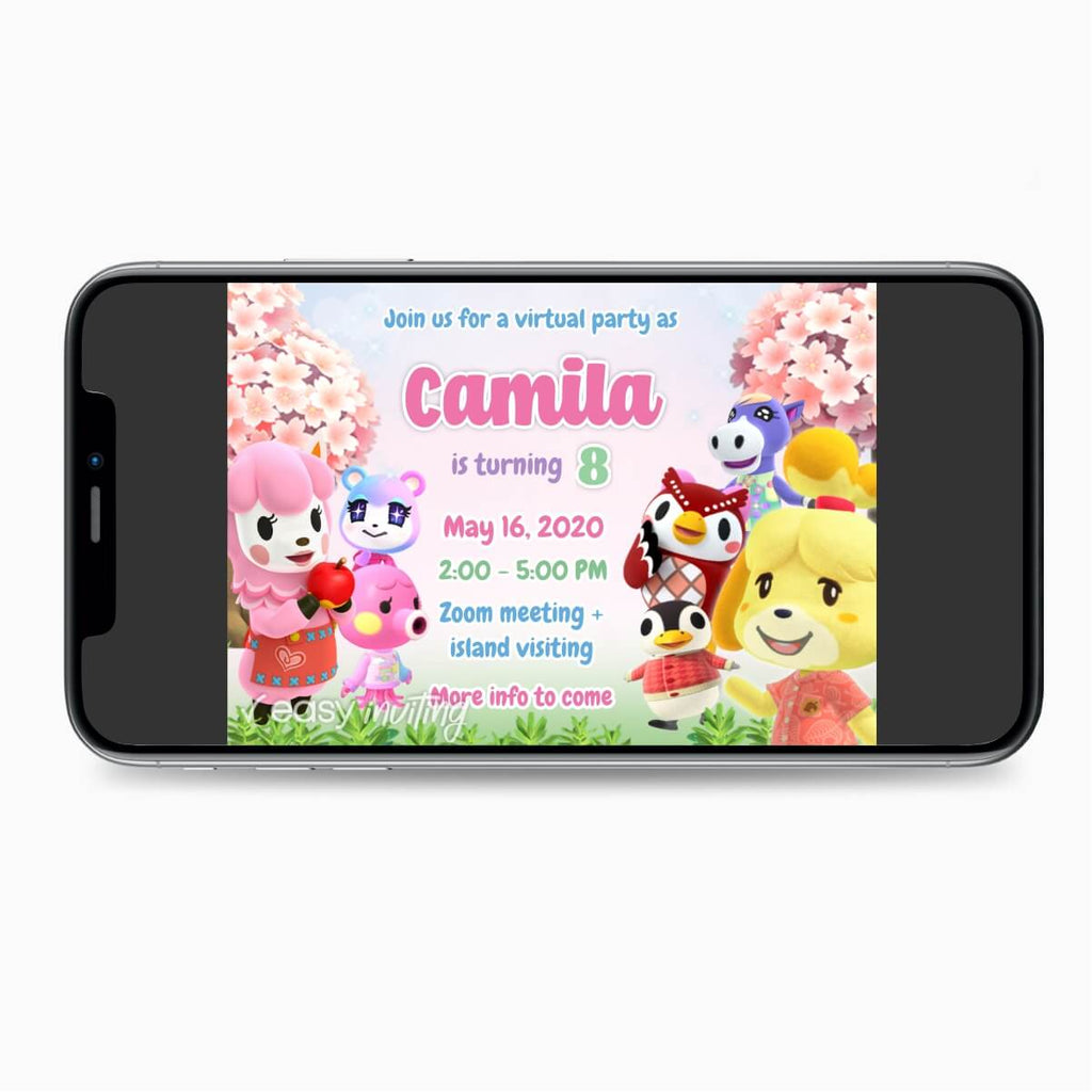 Animal Crossing Birthday Invitation for Girls - Print Me Pretty