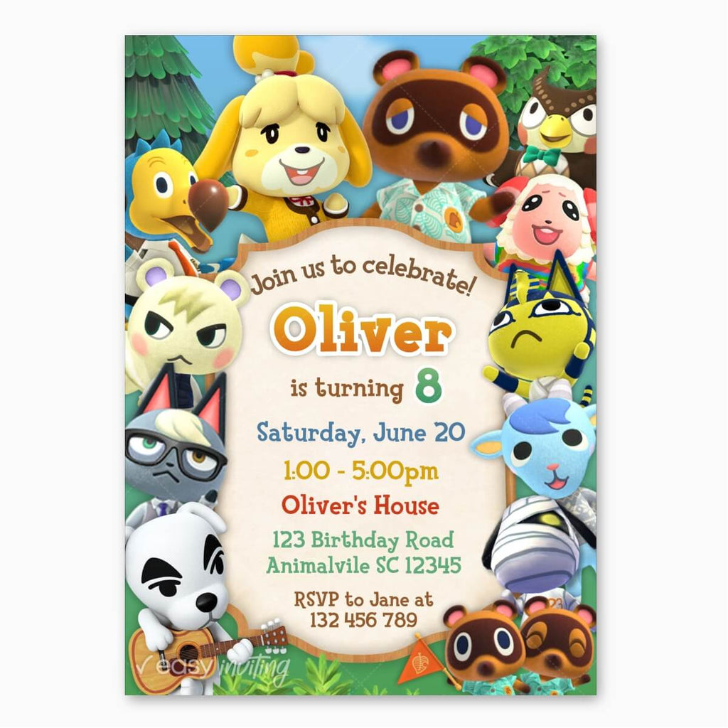 Animal Crossing Birthday Invitation - Print Me Pretty