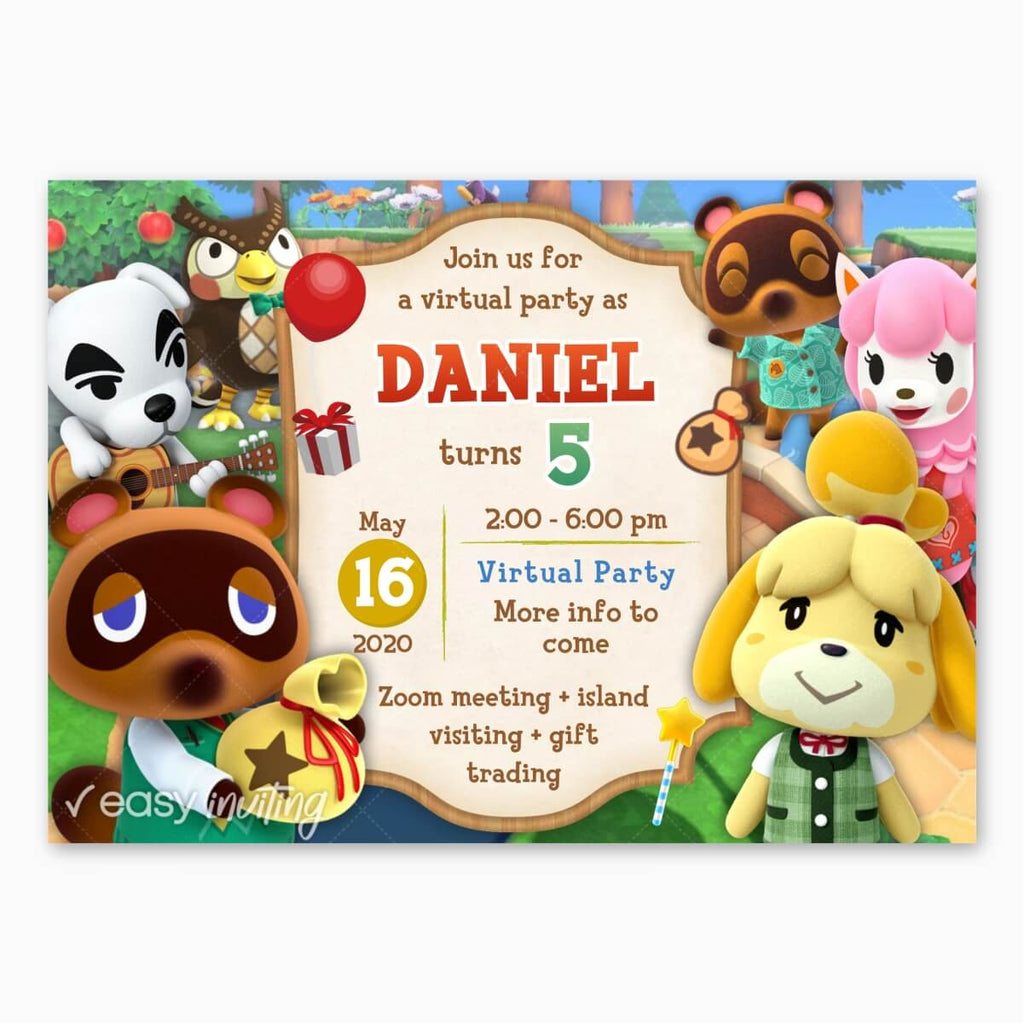 Animal Crossing New Horizons Birthday Invitation - Print Me Pretty