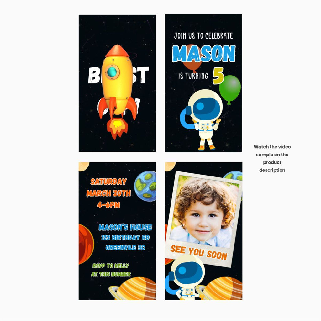 Astronaut Video Invitation - Print Me Pretty