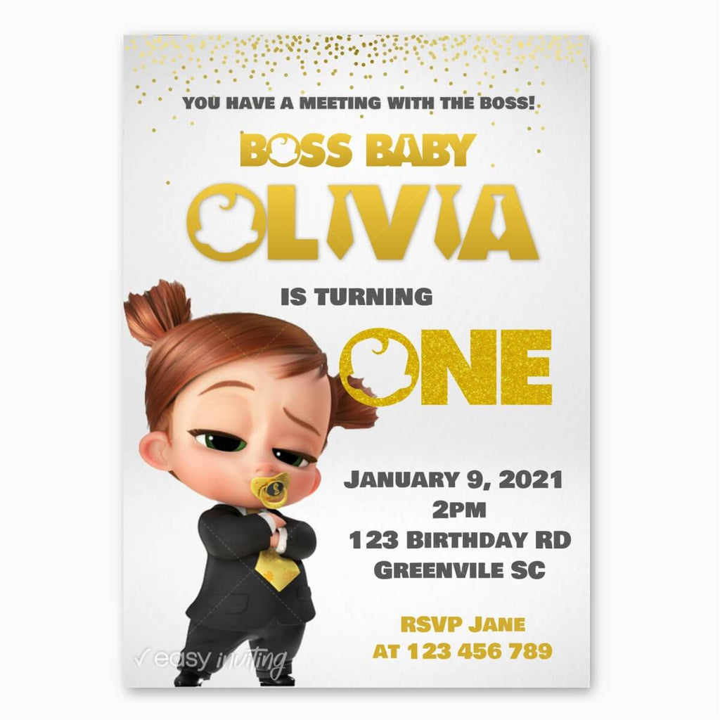 Boss Baby 2 Tina Birthday Invitation for Girls - Print Me Pretty