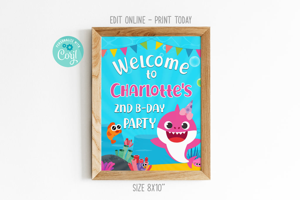 Baby Shark Welcome Banner - Print Me Pretty
