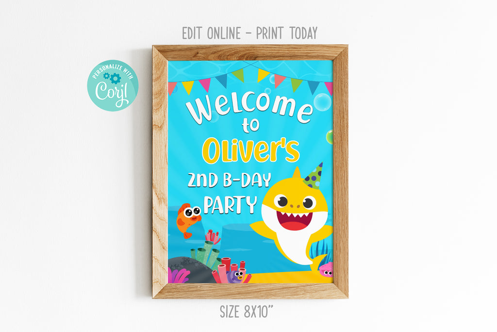 Baby Shark Welcome Banner - Print Me Pretty