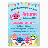 Baby Shark Birthday Invitation for Girls