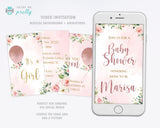 Baby Shower Video Invitation Rose Gold with Flowers
