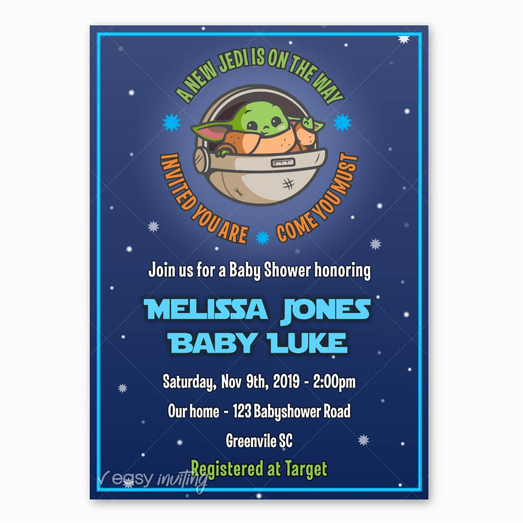 Baby Yoda Baby Shower Invitation - Print Me Pretty