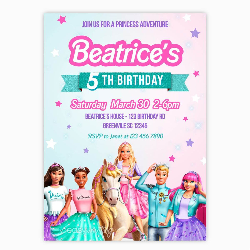 Barbie Princess Adventure Birthday Invitation - Print Me Pretty