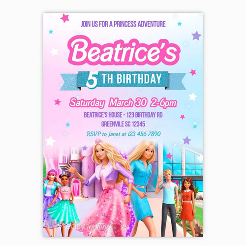 Barbie Princess Adventure Birthday Invitation - Print Me Pretty