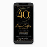 Black Gold 30th Birthday Video Invitation