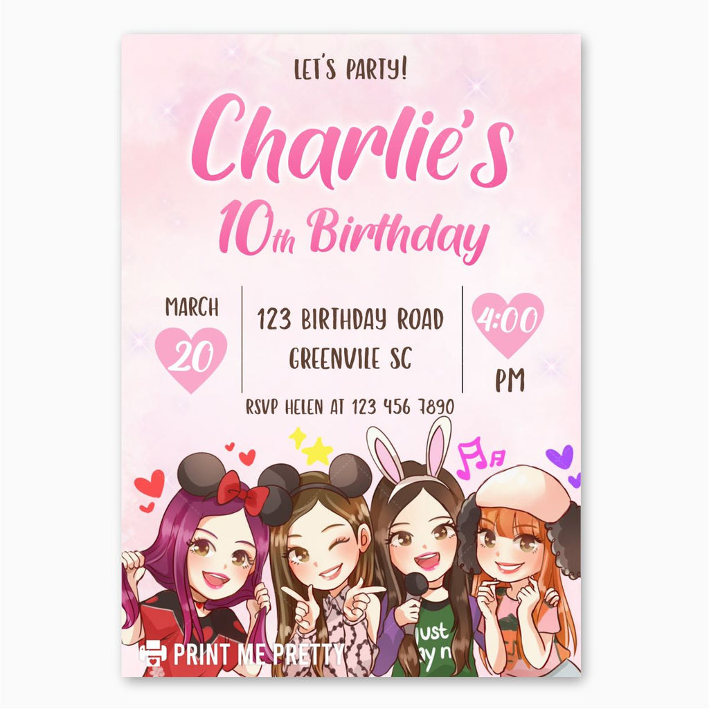 Blackpink Birthday Invitation - Print Me Pretty