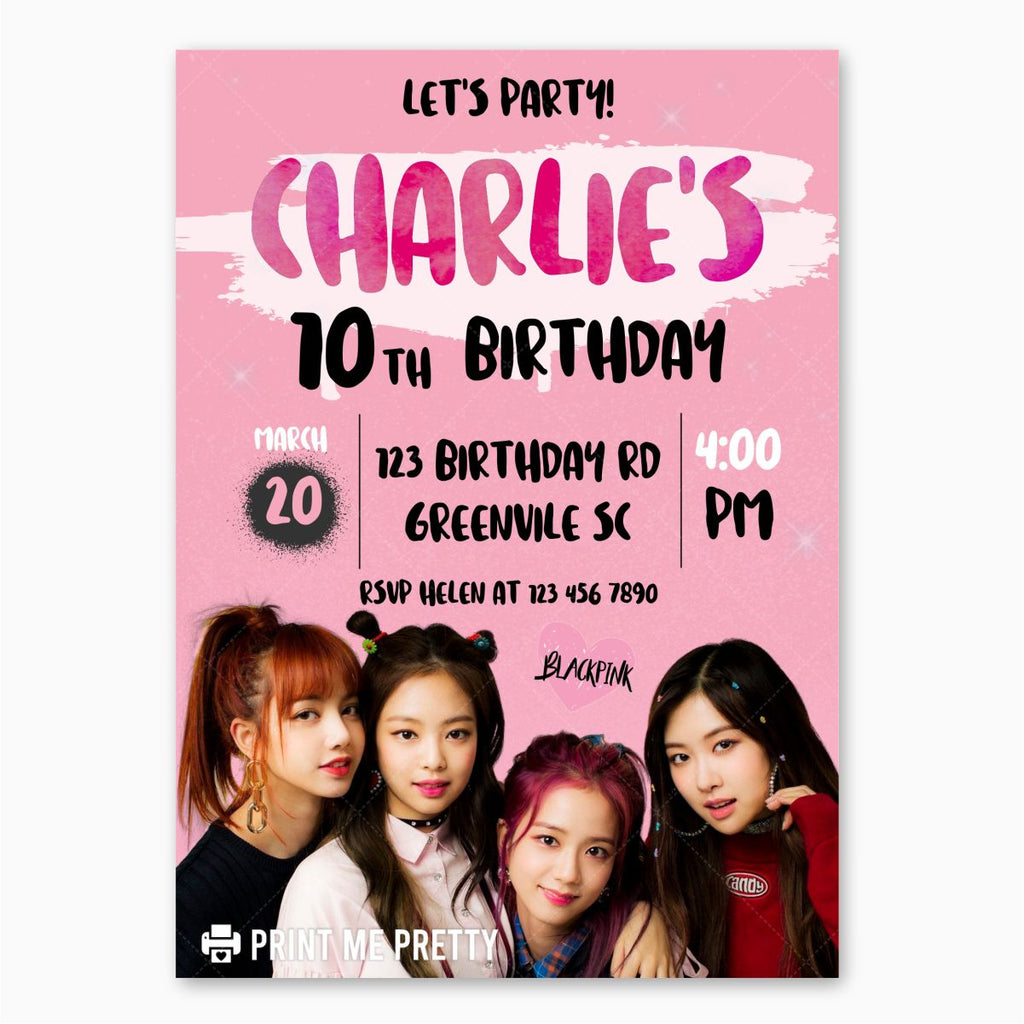 Blackpink Birthday Invitation - Print Me Pretty