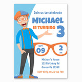 Blippi Birthday Invitation