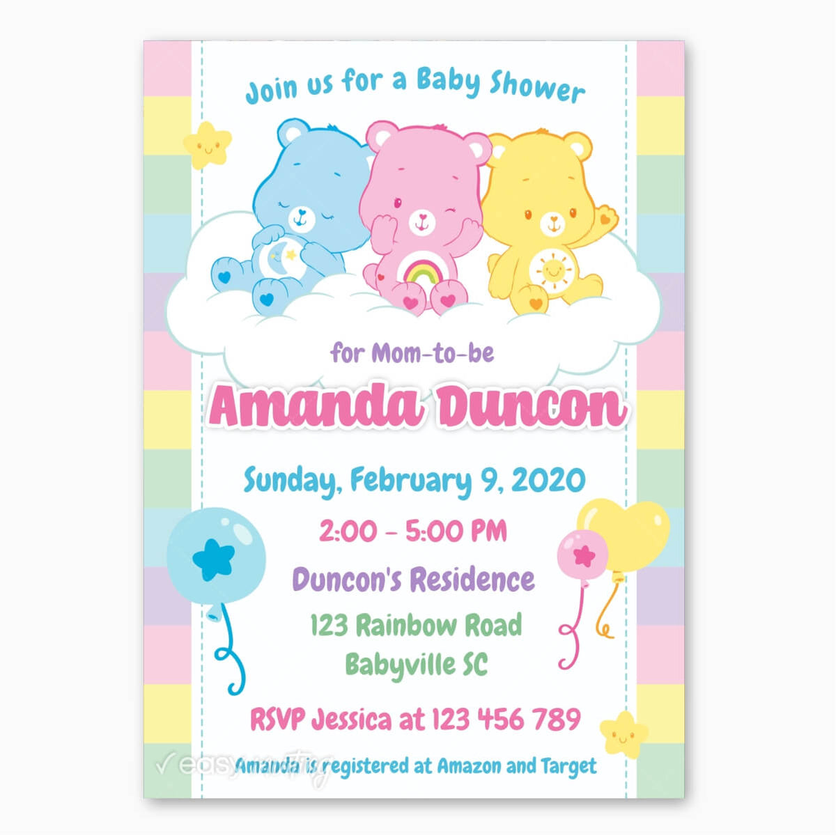 Care Bears Baby Shower Invitation Easy Inviting care-bears-baby-shower-invitation-easy-inviting