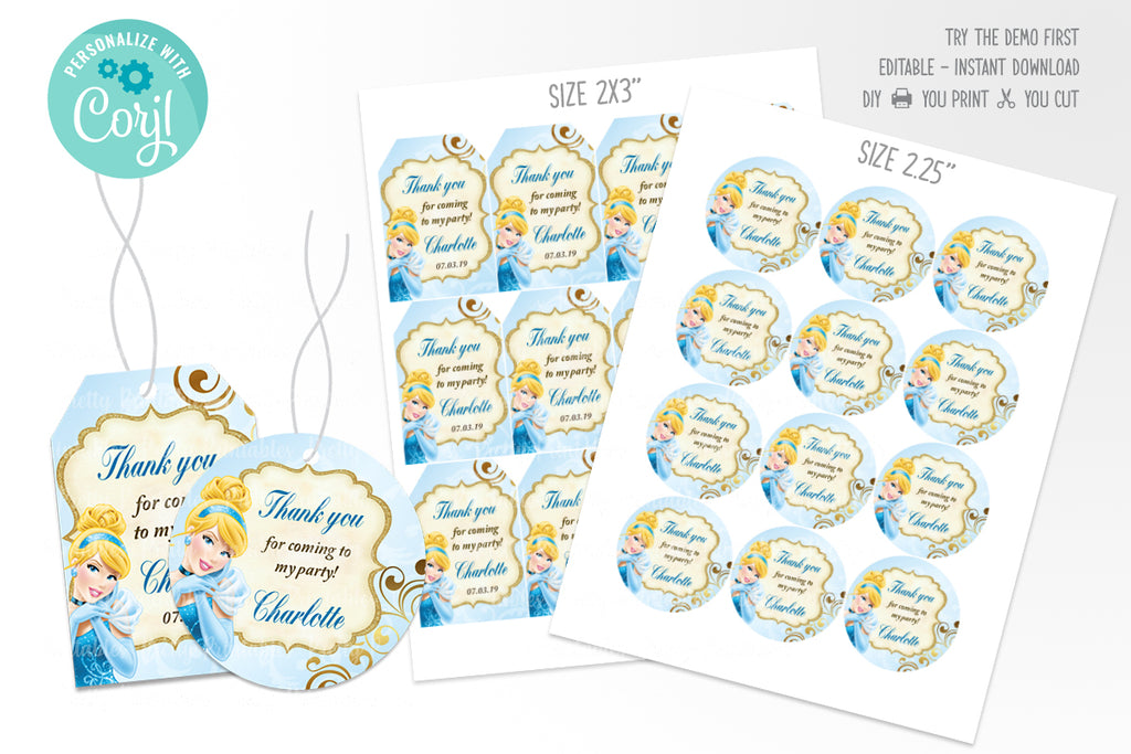 Cinderella Party Favor Tag Printable - Print Me Pretty