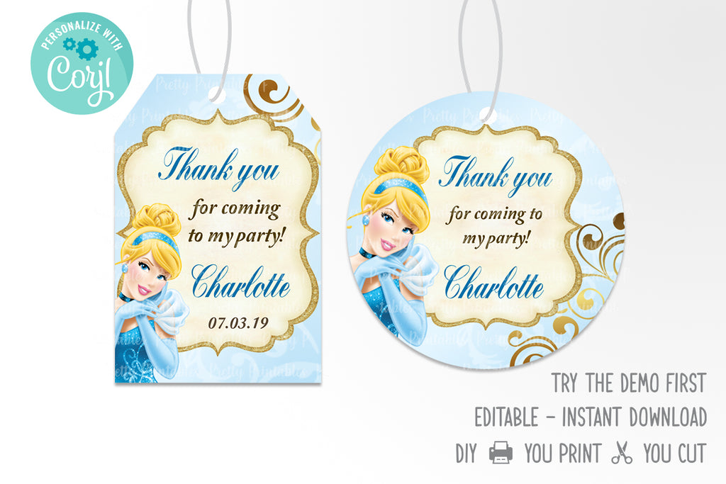 Cinderella Party Favor Tag Printable - Print Me Pretty