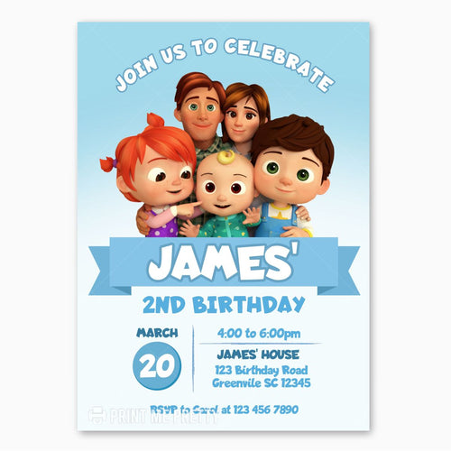 Cocomelon Birthday Invitation for Boys - Print Me Pretty