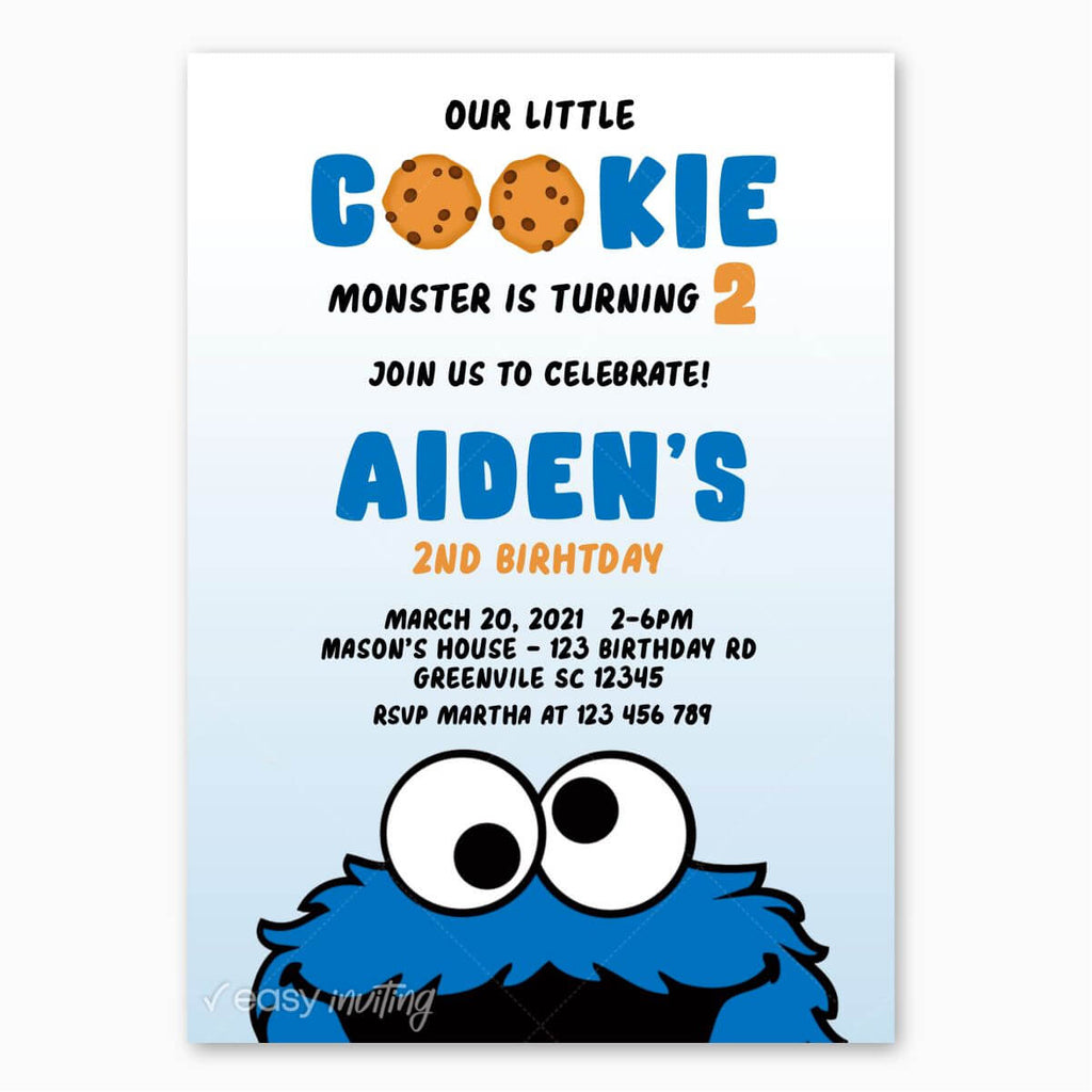 Cookie Monster Birthday Invitation - Print Me Pretty