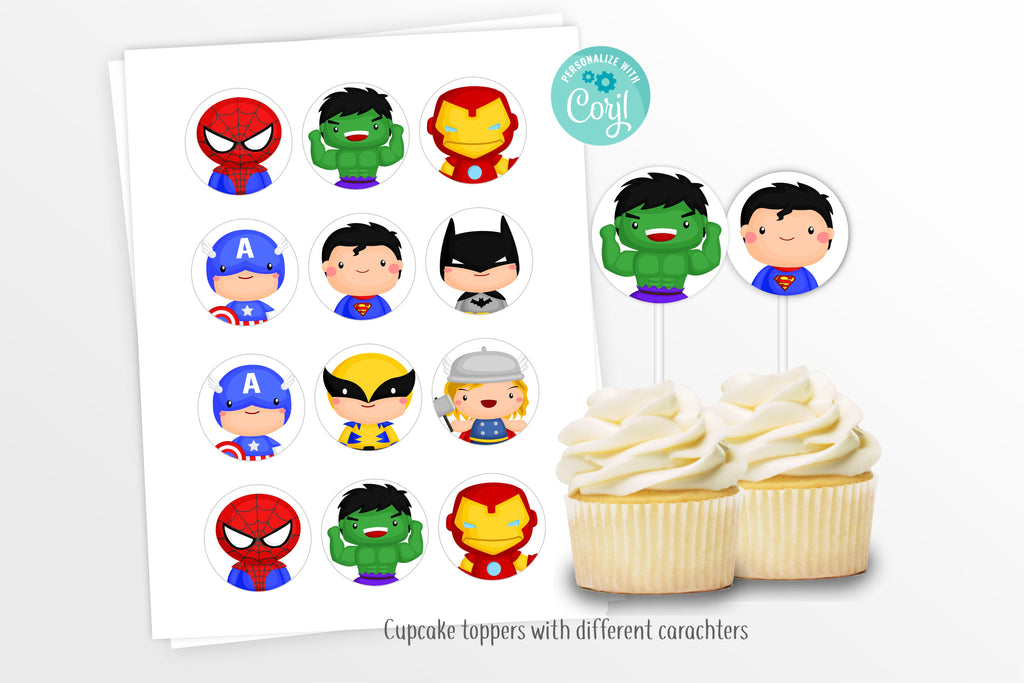 Cute Superheroes Party Decorations Bundle - Print Me Pretty