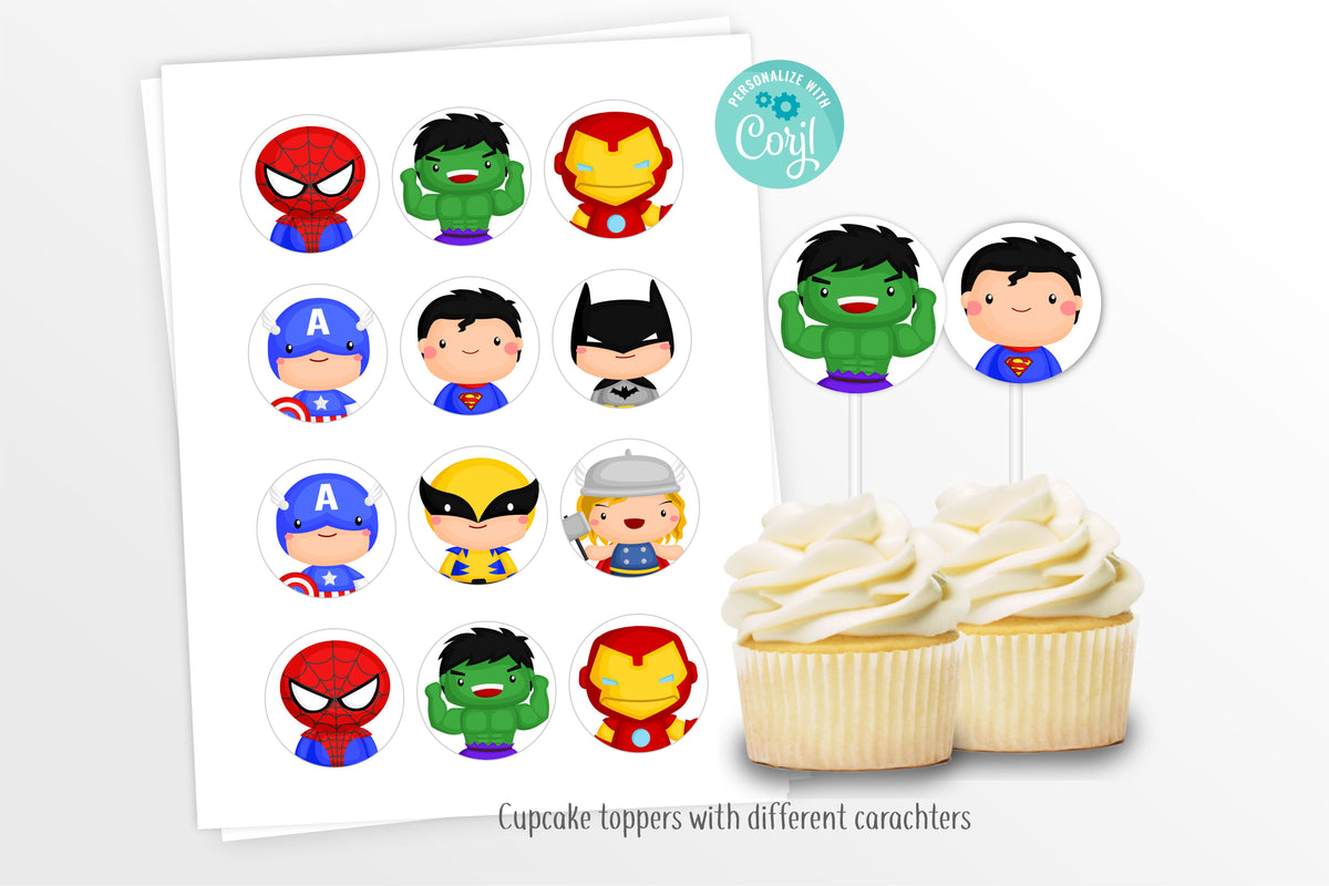 cute-superheroes-party-printables-easy-inviting for Avengers Cupcake Toppers Free Printable Cute Superheroes Party Printables – Easy Inviting for Avengers Cupcake Toppers Free Printable